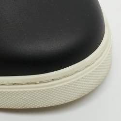 Pre Owned Fendi Black Leather Rockoclick Slip On Sneakers Size 39