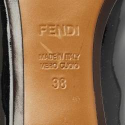 Fendi Black/Beige Leather Cap Toe Bow Detail Pumps Size 38