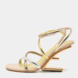 Fendi Metallic Multicolor Leather Fendi First Strappy Sandals Size 36