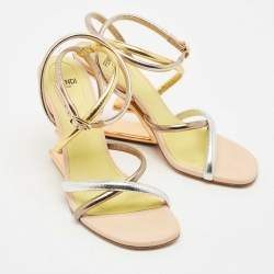 Fendi Metallic Multicolor Leather Fendi First Strappy Sandals Size 36