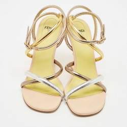 Fendi Metallic Multicolor Leather Fendi First Strappy Sandals Size 36