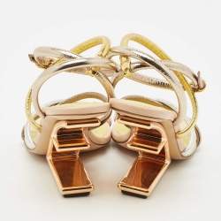 Fendi Metallic Multicolor Leather Fendi First Strappy Sandals Size 36