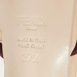 Fendi Multicolor Patent Leather Platform T-Strap Sandals Size 37.5