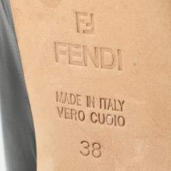 Pre Owned Fendi Pink/Black Suede and Leather Cutout Peep Toe Platform Pumps Size 38