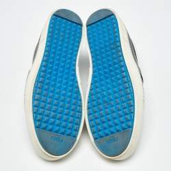 Pre Owned Fendi Multicolor Leather Studded Karlito Slip On Sneakers Size 39