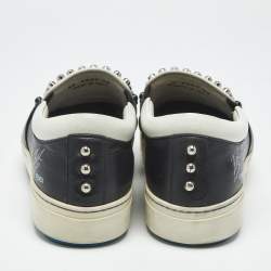 Pre Owned Fendi Multicolor Leather Studded Karlito Slip On Sneakers Size 39