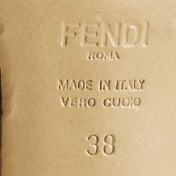 Pre Owned Fendi Grey Croc Embossed Leather Filo Ankle Strap Sandals Size 38