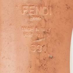 Pre Owned Fendi Tricolor Patent Leather Slide Sandals Size 39