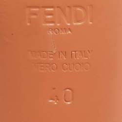 Pre Owned Fendi Tricolor Patent Leather Slide Sandals Size 40