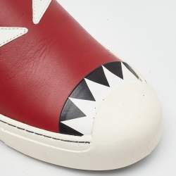 Pre Owned Fendi Multicolor Leather Monster Slip On Sneakers Size 40