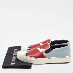 Pre Owned Fendi Multicolor Leather Monster Slip On Sneakers Size 40