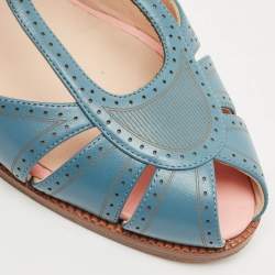 Pre Owned Fendi Tricolor Leather Chameleon T-Strap Sandals Size 40