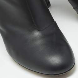 Pre Owned Fendi Black Leather Knee Length Boots Size 38