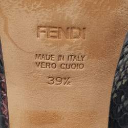 Pre Owned Fendi Multicolor Python Fendista Platform Pumps Size 39.5