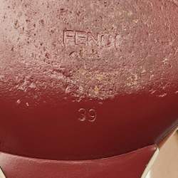 Pre Owned Fendi Multicolor Patent Leather Wedge Slide Sandals Size 39