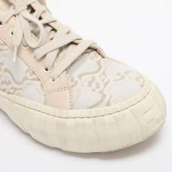 Pre Owned Fendi Tricolor Embroidered Canvas and Leather Low Top Sneakers Size 40