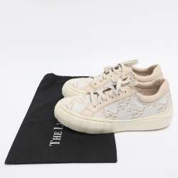 Pre Owned Fendi Tricolor Embroidered Canvas and Leather Low Top Sneakers Size 40