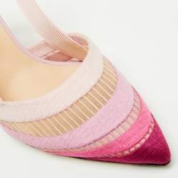 مملوكة مسبقًا Fendi Pink Ombre Mesh and Canvas Colibri Slingback Pumps Size 38