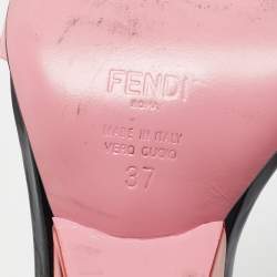 Pre Owned Fendi Multicolor Patent Leather Ankle Strap Sandals Size 37