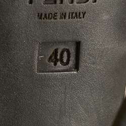 Pre Owned Fendi Brown Nubuck Leather and Raccoon Fur Platform Ankle Boots Size 40