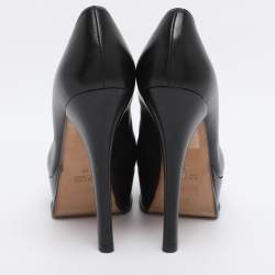 Pre Owned Fendi Black Leather Fendista Platform Pumps Size 38