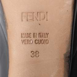Pre Owned Fendi Black Leather Fendista Platform Pumps Size 38