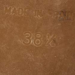 Pre Owned Fendi Navy Blue/Pink Denim And Patent Leather Junia Cap Toe Espadrilles Flats Size 38.5