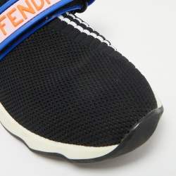 Pre Owned Fendi Black Knit Fabric Rockoko Slip On Sneakers Size 38