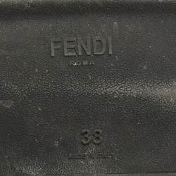 Pre Owned Fendi Black Knit Fabric Rockoko Slip On Sneakers Size 38