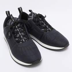 مملوكة مسبقًا Fendi Navy Blue Nylon FFreedom Low Top Sneakers Size 41