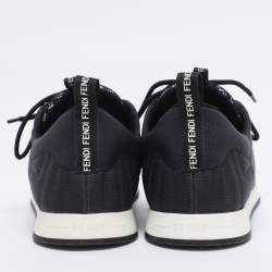مملوكة مسبقًا Fendi Navy Blue Nylon FFreedom Low Top Sneakers Size 41