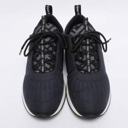 مملوكة مسبقًا Fendi Navy Blue Nylon FFreedom Low Top Sneakers Size 41