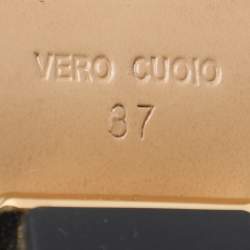 Pre Owned Fendi Black Leather Fendi First Slingback Pumps Size 37