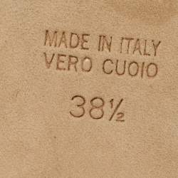 Pre Owned Fendi Silver Texture Suede Peep Toe Platform Pumps Size 38.5