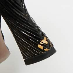 Pre Owned Fendi Multicolor Canvas and Mesh Colibri Pumps Size 36