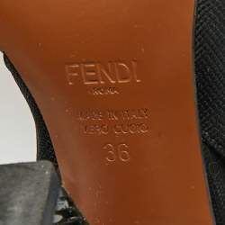 Pre Owned Fendi Multicolor Canvas and Mesh Colibri Pumps Size 36