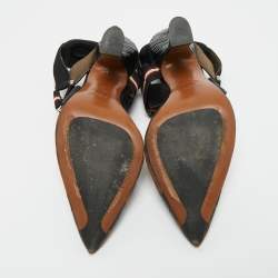 Pre Owned Fendi Multicolor Canvas and Mesh Colibri Pumps Size 36