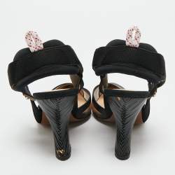 Pre Owned Fendi Multicolor Canvas and Mesh Colibri Pumps Size 36