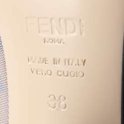 Pre Owned Fendi Brown/Black Zucca Mesh and Leather Colibri Pumps Size 38