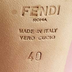 Pre Owned Fendi Pink Jelly and Suede FF Ankle Strap Sandals Size 40