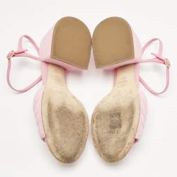 Pre Owned Fendi Pink Jelly and Suede FF Ankle Strap Sandals Size 40