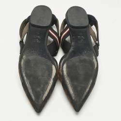 Pre Owned حذاء فلات سنيجباك فاندي زوكا شبك وكانفاس أسود/بني مقاس 40