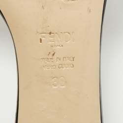 Pre Owned Fendi Black/Brown Zucca Velvet Slide Sandals Size 38