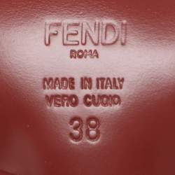 مملوكة مسبقًا Fendi Black Leather Birds of Paradise Ankle Strap Sandals Size 38