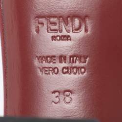 Pre Owned Fendi Tri Color Patent Leather Slide Sandals Size 38