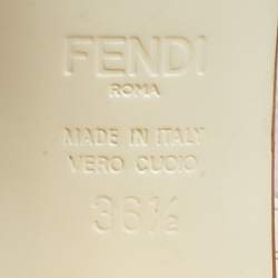 Pre Owned Fendi Tricolor Lizard Embossed and Leather Chameleon Ankle Strap Sandals Size 36.5