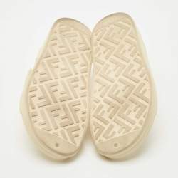 Pre Owned Fendi Cream Rubber Hiker Ankle Strap Sandals Size 38