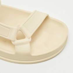 Pre Owned Fendi Cream Rubber Hiker Ankle Strap Sandals Size 38