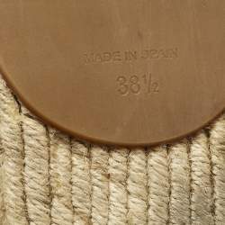 Pre Owned Fendi Black leather and Water Snakeskin Monster Eyes Slip On Espadrilles Size 38.5