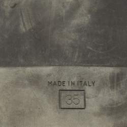 مملوكة مسبقًا Fendi Brown Zucca Canvas and Leather Feel Flat Sandals Size 35